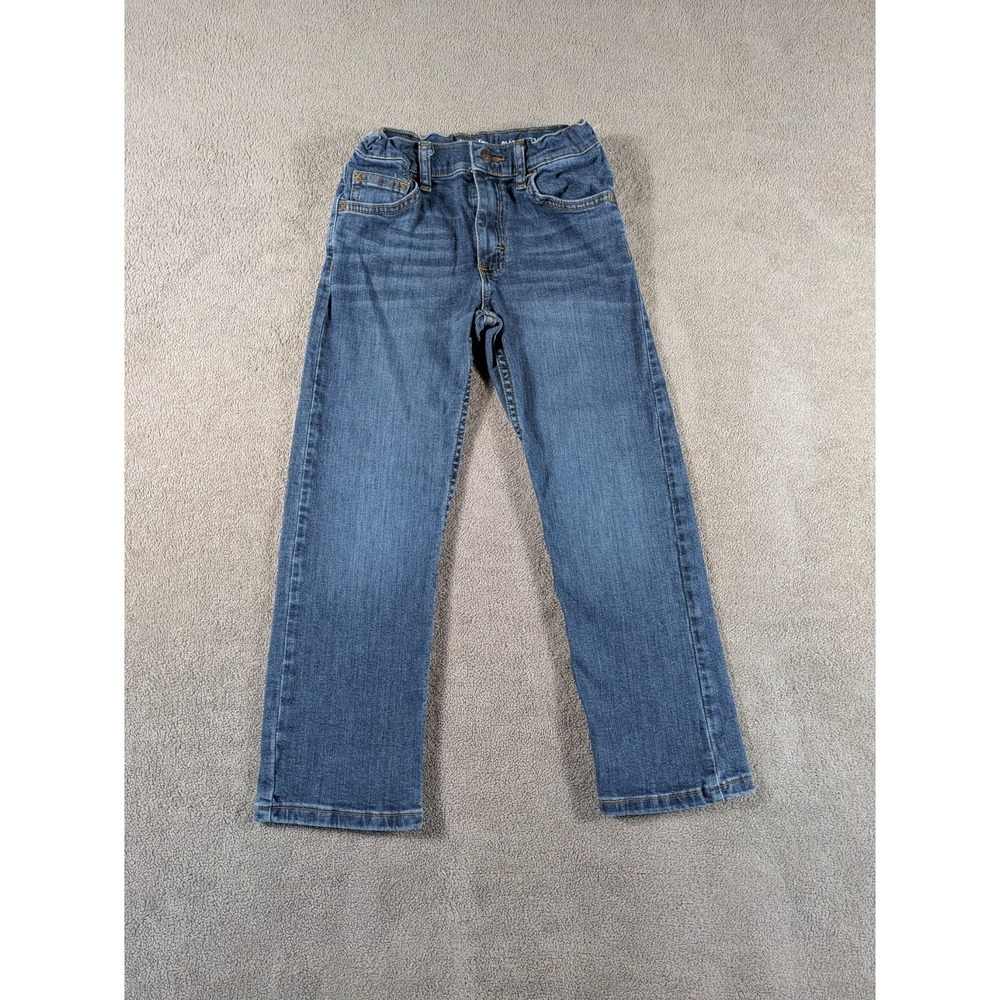 Wrangler Jeans Boys 7 Blue Denim Classic Straight Leg Low Rise Adjustable Waist